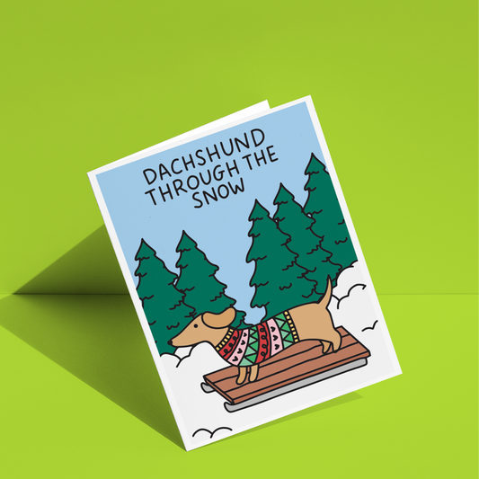 Dachshund Through the Snow Greeting Card