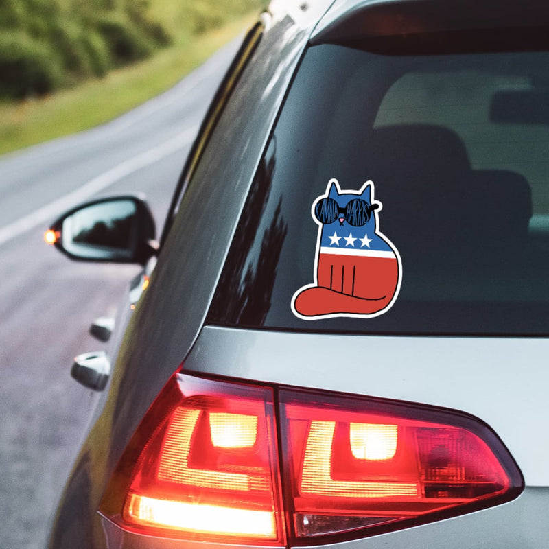 5" Democrat Cat For Kamala Harris Car Decal