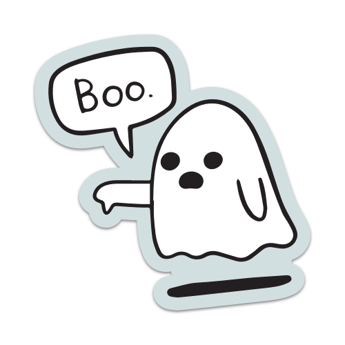 Boo Ghost Vinyl Sticker