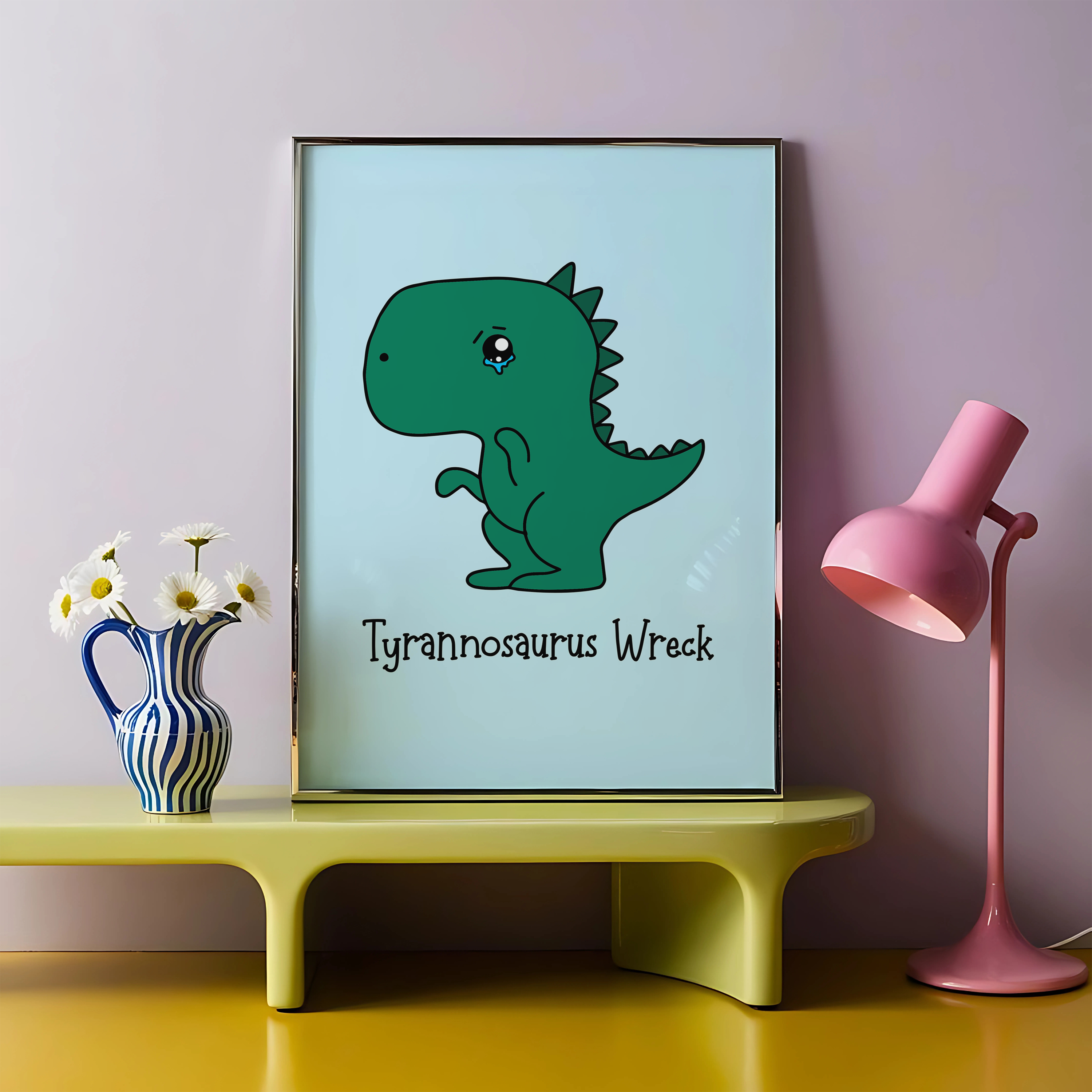 Tyrannosaurus Wreck Unframed Art Print