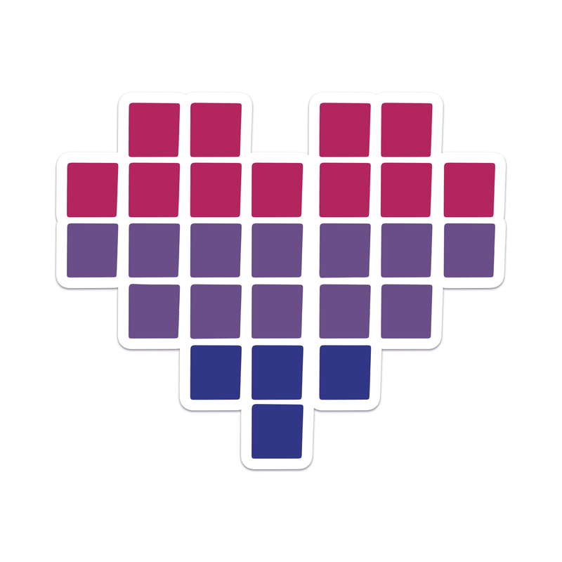 Bisexual Pride Flag Pixel Heart