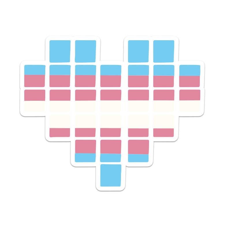 Trans Pride Flag Pixel Heart